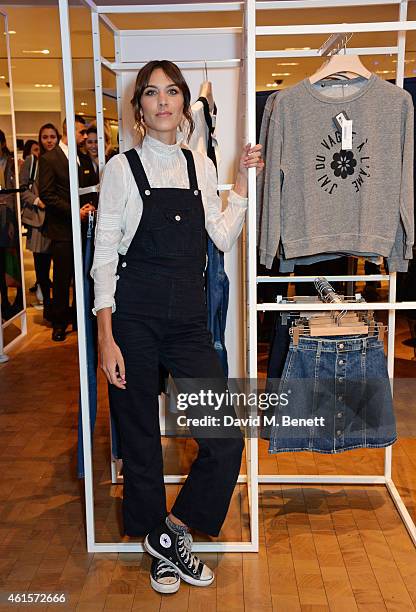 Alexa Chung launches her new jeans collection 'Alexa Chung x AG' at Selfridges on January 15, 2015 in London, England.