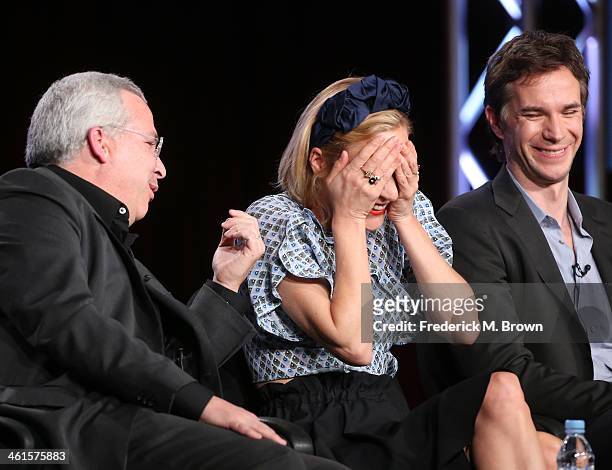 Executive Producer Glen Morgan and actors Chloe Sevigny and James D'Arcy speak onstage during the 'Lifetime - Those Who Kill' panel discussion at the...