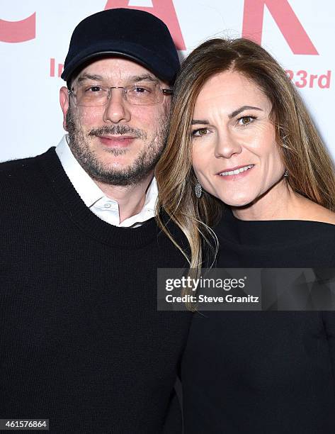 Kristin Hahn and Courtney Solomon arrives at the "Cake" Los Angeles Premiere on January 14, 2015 in Hollywood, California.