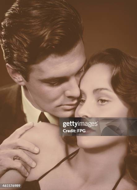 Actors Louis Jourdan and Alida Valli star in the film 'The Paradine Case', 1947.