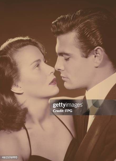 Actors Louis Jourdan and Alida Valli star in the film 'The Paradine Case', 1947.