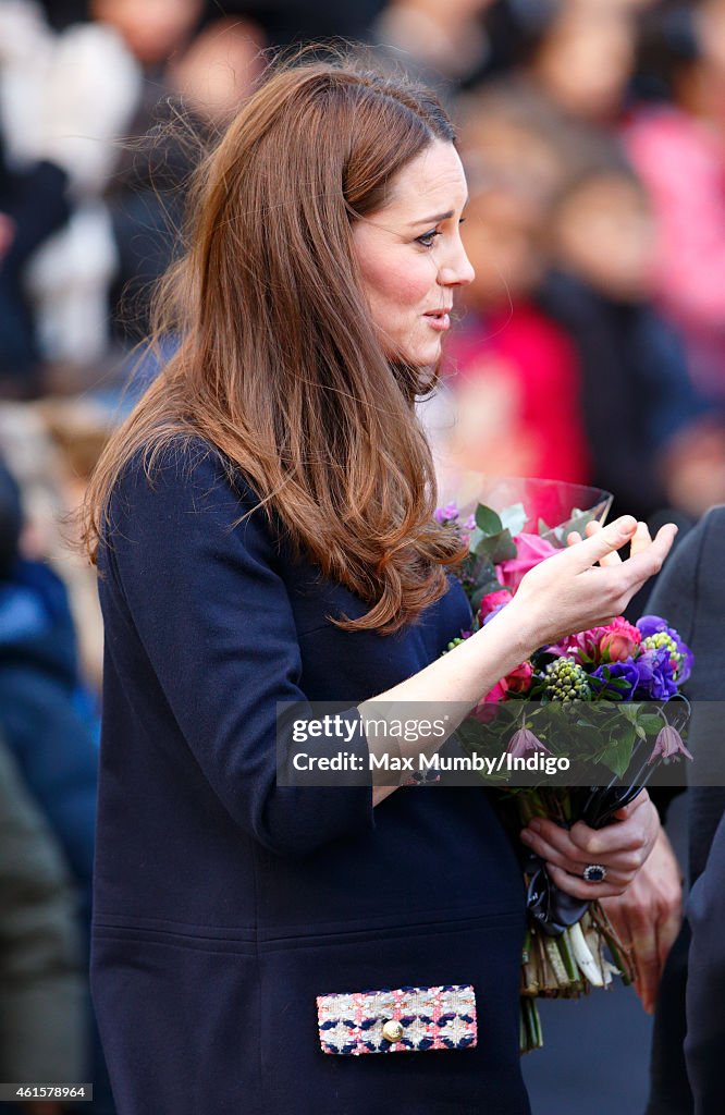 The Duchess Of Cambridge Officially Names The Clore Art Room At Barlby Primary School