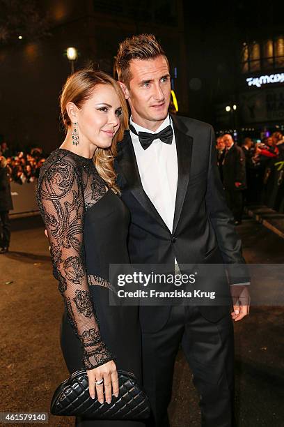 Miroslav Klose and his wife attend Sylwia Klose arrives at the Bambi Awards 2014 on November 13, 2014 in Berlin, Germany.