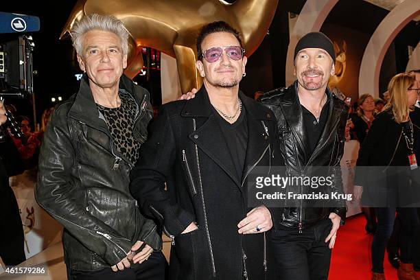 The Band U2 arrive at the Bambi Awards 2014 on November 13, 2014 in Berlin, Germany.