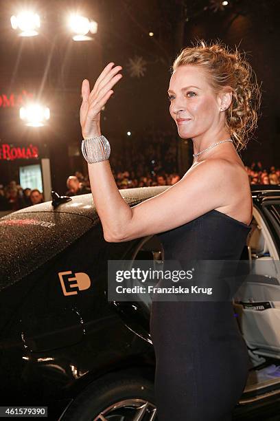 Uma Thurman arrives at the Bambi Awards 2014 on November 13, 2014 in Berlin, Germany.