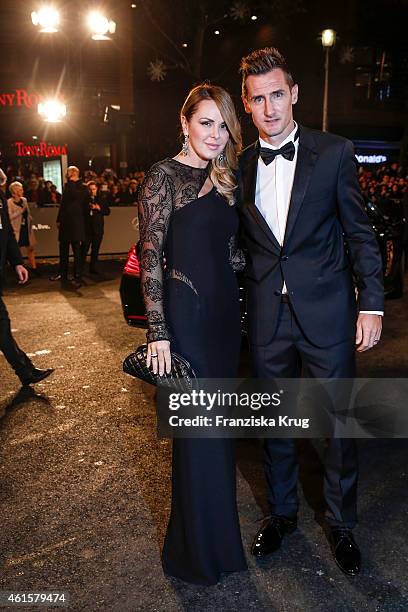Miroslav Klose and his wife attend Sylwia Klose arrives at the Bambi Awards 2014 on November 13, 2014 in Berlin, Germany.