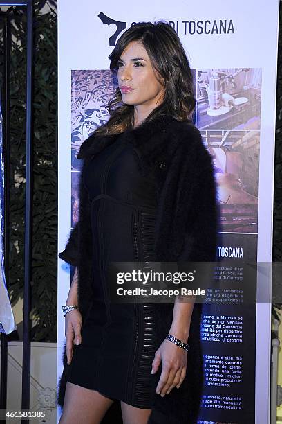 Elisabetta Canalis attend La Qualita Si Fa Arte By Cuoio Di Toscana - Pitti Immagine Uomo 85 on January 9, 2014 in Florence, Italy.