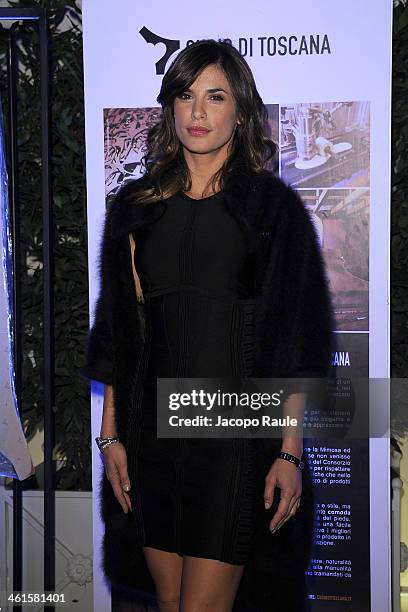 Elisabetta Canalis attend La Qualita Si Fa Arte By Cuoio Di Toscana - Pitti Immagine Uomo 85 on January 9, 2014 in Florence, Italy.