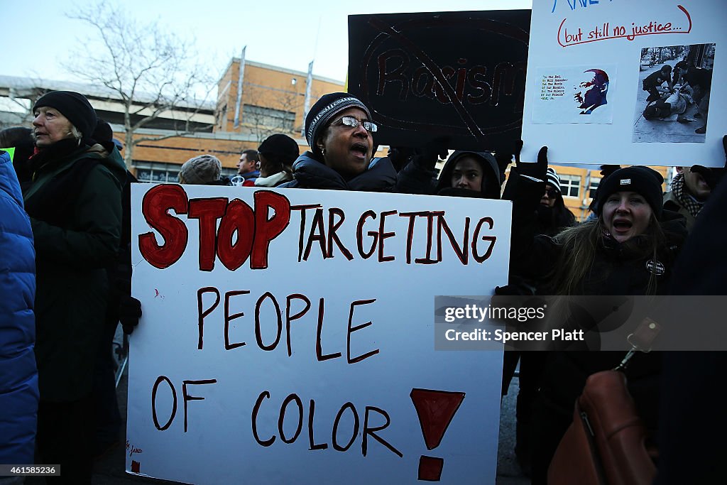 Vigil Held For Police Choke Hold Death Victim Eric Garner In Staten Island