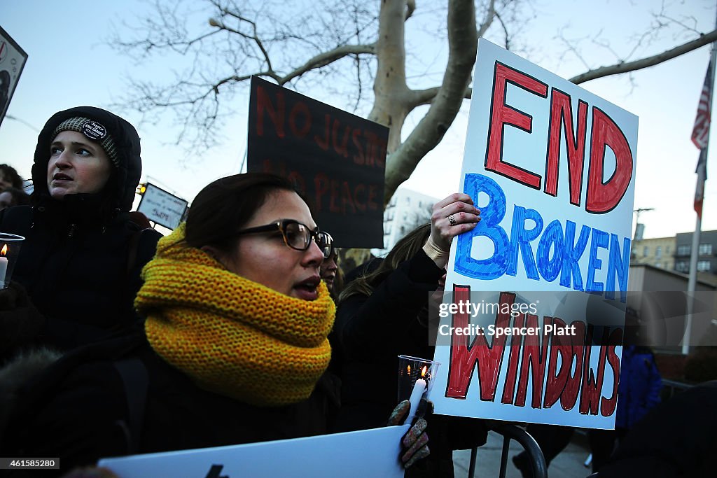 Vigil Held For Police Choke Hold Death Victim Eric Garner In Staten Island