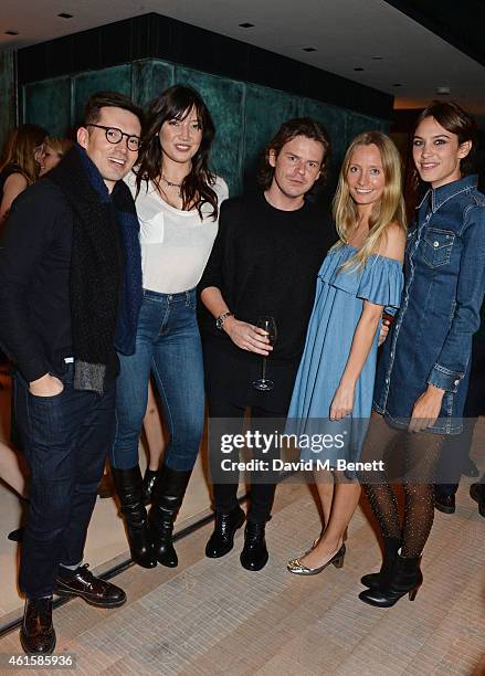 Erdem Moralioglu, Daisy Lowe, Christopher Kane, Martha Ward and Alexa Chung attend an intimate party hosted by Alexa Chung to celebrate the global...