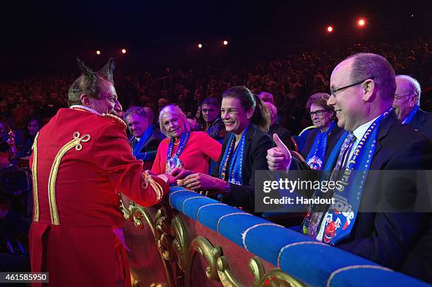 Princess Stephanie of Monaco and Prince Albert II of Monaco attend the opening ceremony of the 39th International Circus Festival of Monte-Carlo on...