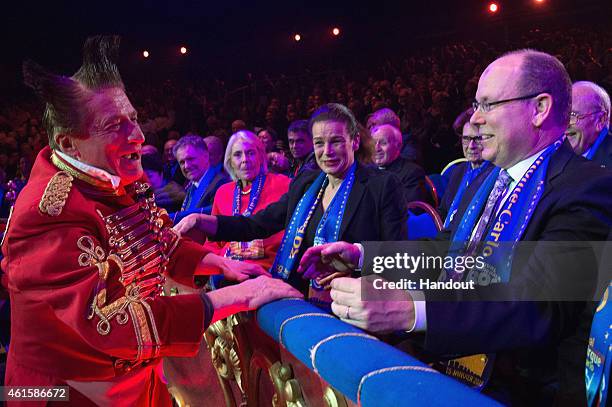 Princess Stephanie of Monaco and Prince Albert II of Monaco attend the opening ceremony of the 39th International Circus Festival of Monte-Carlo on...