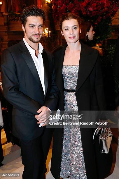 Star Dancers Aurelie Dupont and her compagnon Jeremie Belingard attend Arop Charity Gala with 'Ballet du Theatre Bolchoi' held at Opera Garnier on...