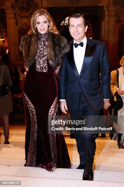 President of the Gala Ulla Parker and Cyril Karaoglan attend Arop Charity Gala with 'Ballet du Theatre Bolchoi' held at Opera Garnier on January 9,...