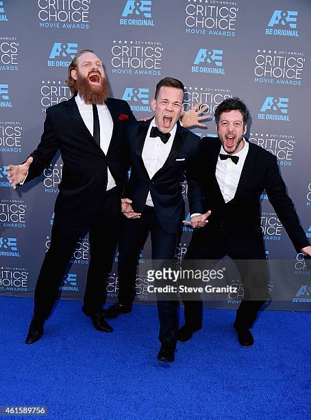 Editor Jacob Secher Schulsinger, actors Johannes Kuhnke and Kristofer Hivju attend the 20th annual Critics' Choice Movie Awards at the Hollywood...