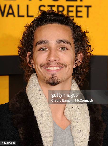 Robert Sheehan attends the UK Premiere of "The Wolf Of Wall Street" at Odeon Leicester Square on January 9, 2014 in London, England.