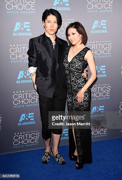 Actor Miyavi and Melody Ishihara attend the 20th annual Critics' Choice Movie Awards at the Hollywood Palladium on January 15, 2015 in Los Angeles,...