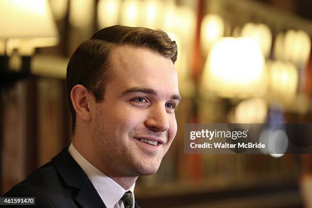 Micah Stock attends the media day for the new cast of the Broadway hit 'It's Only A Play' at Sardi's Restaurant on January 13, 2015 in New York City.