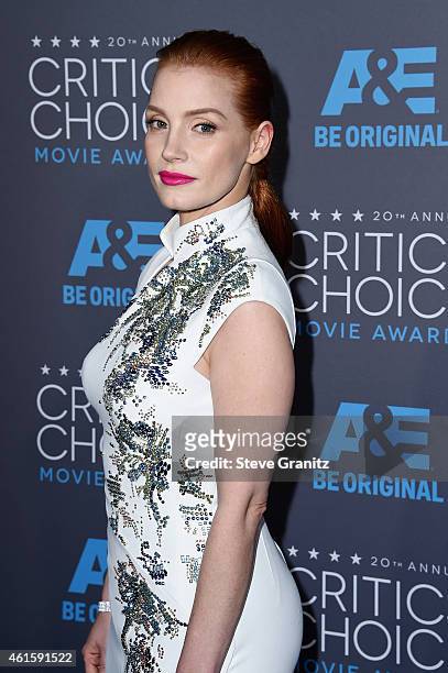 Actress Jessica Chastain attends the 20th annual Critics' Choice Movie Awards at the Hollywood Palladium on January 15, 2015 in Los Angeles,...