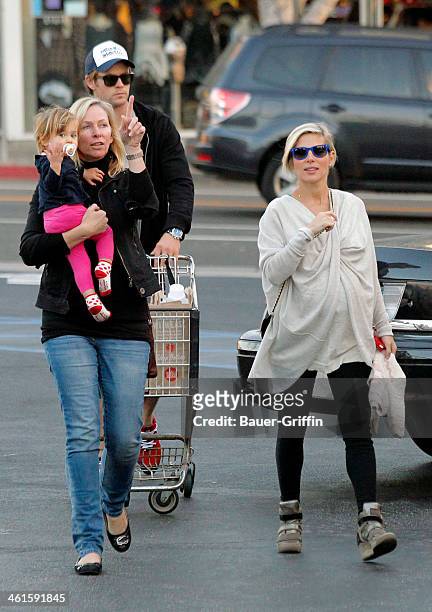 Chris Hemsworth and Elsa Pataky are seen shopping at Whole Foods Market with his mother, Leonie Hemsworth, and their daughter, India Rose Hemsworth...