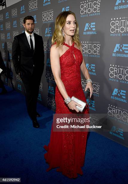 Actors John Krasinski and Emily Blunt attend the 20th annual Critics' Choice Movie Awards at the Hollywood Palladium on January 15, 2015 in Los...