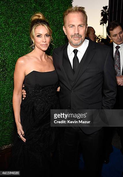 Christine Baumgartner and Kevin Costner attends the 20th annual Critics' Choice Movie Awards at the Hollywood Palladium on January 15, 2015 in Los...