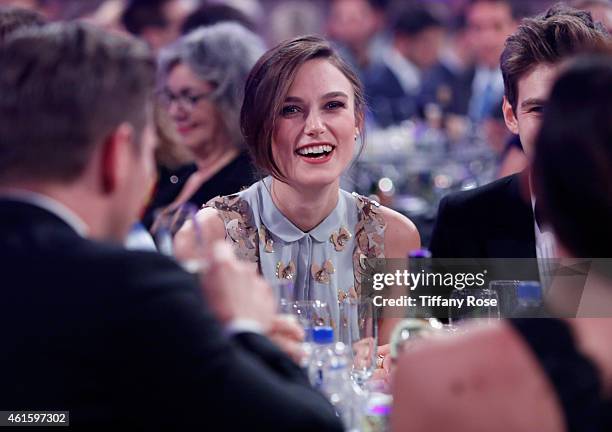 Actress Keira Knightley attends the 20th annual Critics' Choice Movie Awards at the Hollywood Palladium on January 15, 2015 in Los Angeles,...