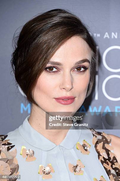 Actress Keira Knightley attends the 20th annual Critics' Choice Movie Awards at the Hollywood Palladium on January 15, 2015 in Los Angeles,...