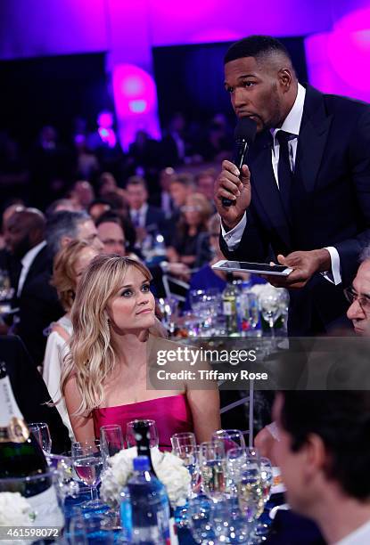 Actress Reese Witherspoon and Host Michael Strahan attend the 20th annual Critics' Choice Movie Awards at the Hollywood Palladium on January 15, 2015...