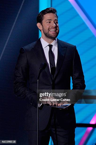 Actor John Krasinski speaks onstage during the 20th annual Critics' Choice Movie Awards at the Hollywood Palladium on January 15, 2015 in Los...