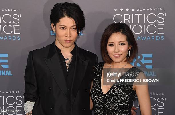 Actor and musician Miyavi and singer Melody Ishihara arrive at the 20th Annual Critics Choice Awards, January 15 at the Palladium in Hollywood,...