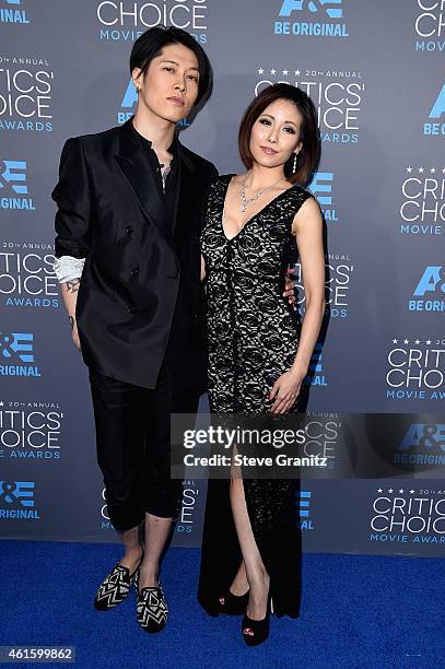 Actor Takamasa Ishihara and Melody Ishihara attend the 20th annual Critics' Choice Movie Awards at the Hollywood Palladium on January 15, 2015 in Los...