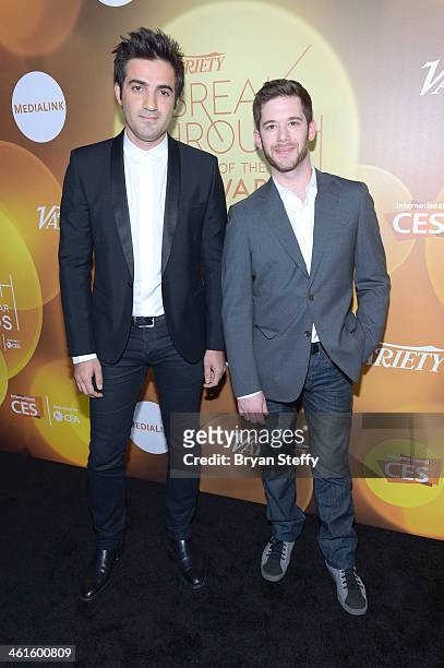 Honorees Rus Yusupov and Colin Kroll attend the Variety Breakthrough of the Year Awards during the 2014 International CES at The Las Vegas Hotel &...