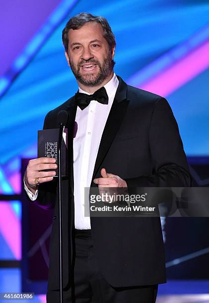 Producer/director Judd Apatow speaks onstage during the 20th annual Critics' Choice Movie Awards at the Hollywood Palladium on January 15, 2015 in...