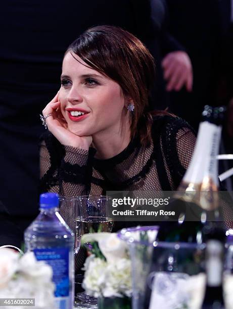 Actress Felicity Jones attends the 20th annual Critics' Choice Movie Awards at the Hollywood Palladium on January 15, 2015 in Los Angeles, California.