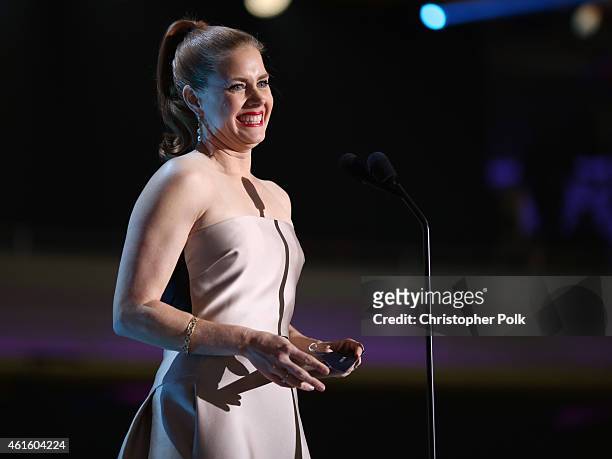 Actress Amy Adams onstage during the 20th annual Critics' Choice Movie Awards at the Hollywood Palladium on January 15, 2015 in Los Angeles,...