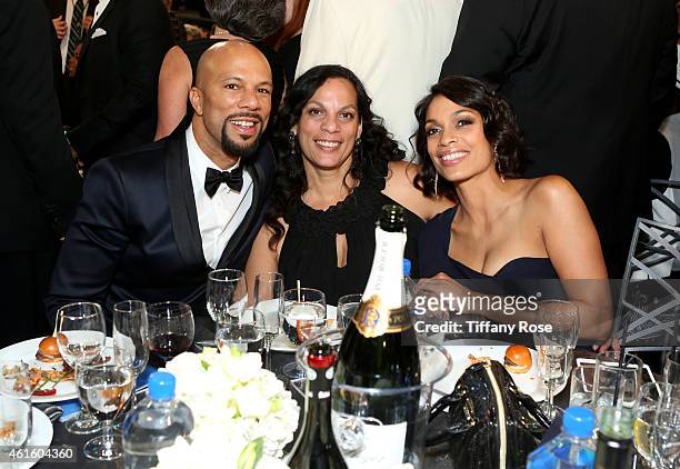 Recording artist Common, Isabel Celeste and Rosario Dawson attend the 20th annual Critics' Choice Movie Awards at the Hollywood Palladium on January...