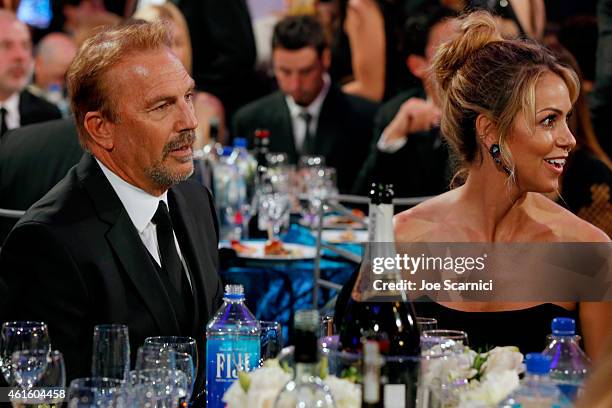 Actor Kevin Costner and wife Christine Baumgartner attend the 20th annual Critics' Choice Movie Awards at the Hollywood Palladium on January 15, 2015...