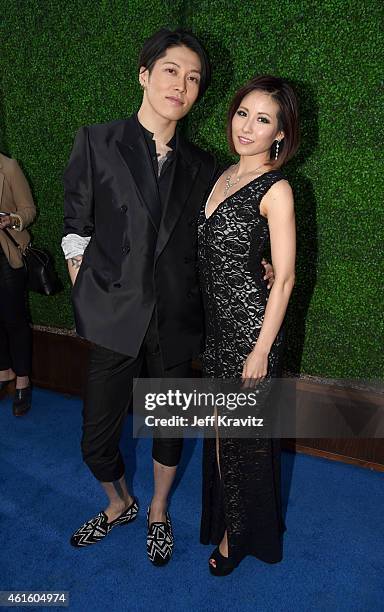 Actor Takamasa Ishihara and Melody Ishihara attend the 20th annual Critics' Choice Movie Awards at the Hollywood Palladium on January 15, 2015 in Los...