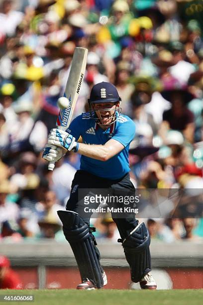 Eoin Morgan of England bats during the One Day International series match between Australia and England at Sydney Cricket Ground on January 16, 2015...