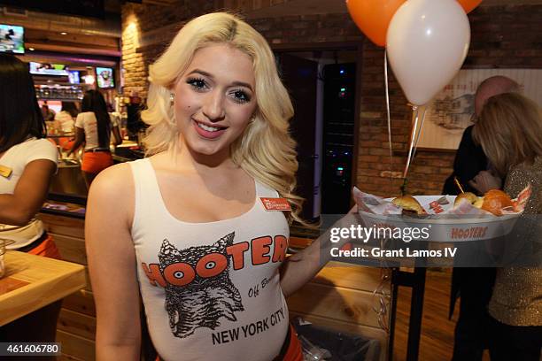 Hooters girls attend Hooters Manhattan VIP Press Party at Hooters Manhattan on January 15, 2015 in New York City.