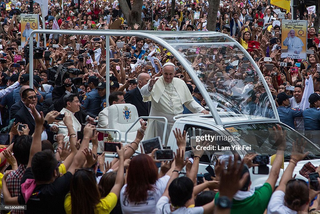 Pope Francis Holds Mass At Manila Cathedral