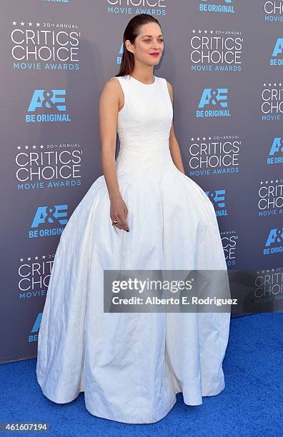 Actress Marion Cotillard attends the 20th annual Critics' Choice Movie Awards at the Hollywood Palladium on January 15, 2015 in Los Angeles,...