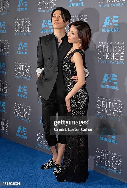 Actor Takamasa Ishihara and Melody Ishihara attend the 20th annual Critics' Choice Movie Awards at the Hollywood Palladium on January 15, 2015 in Los...