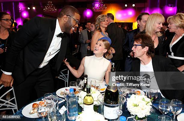 Actors Tyler Perry, Rosamund Pike and Robie Uniacke during the 20th annual Critics' Choice Movie Awards at the Hollywood Palladium on January 15,...