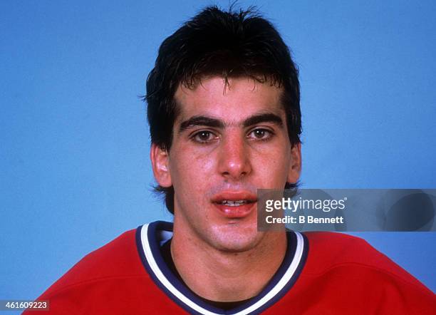 Chris Chelios of the Montreal Canadiens poses for a portrait circa 1984 in Montreal, Quebec, Canada.