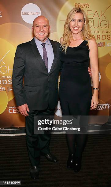 Honoree Dean Norris and Bridget Norris attend the Variety Breakthrough of the Year Awards during the 2014 International CES at The Las Vegas Hotel &...