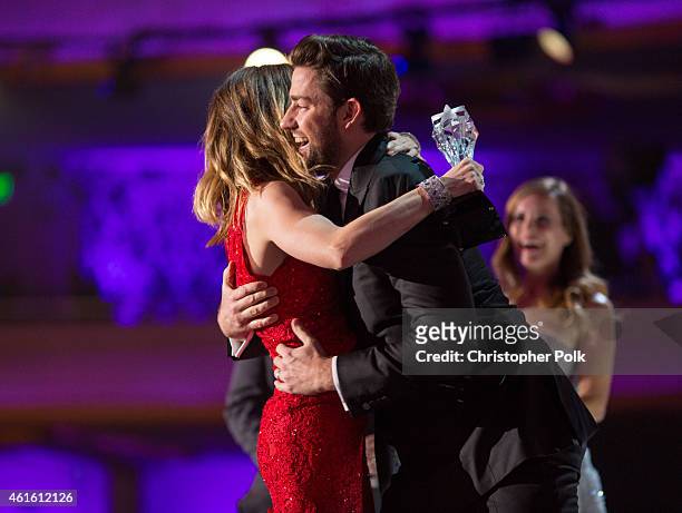 Actress Emily Blunt and actor John Krasinski onstage during the 20th annual Critics' Choice Movie Awards at the Hollywood Palladium on January 15,...