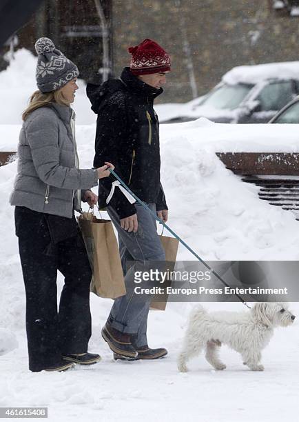 Cristina Valls Taberner and Francisco Reynes are seen on December 28, 2014 in Baqueira Beret, Spain
